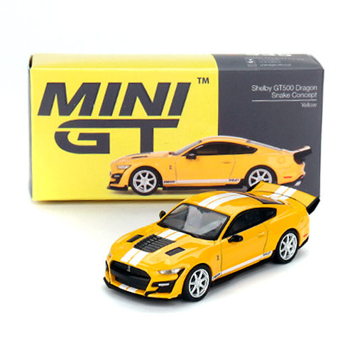 Mini GT Shelby GT500 Dragon Snake Concept Yellow (1/64) (535) (Box Creased)