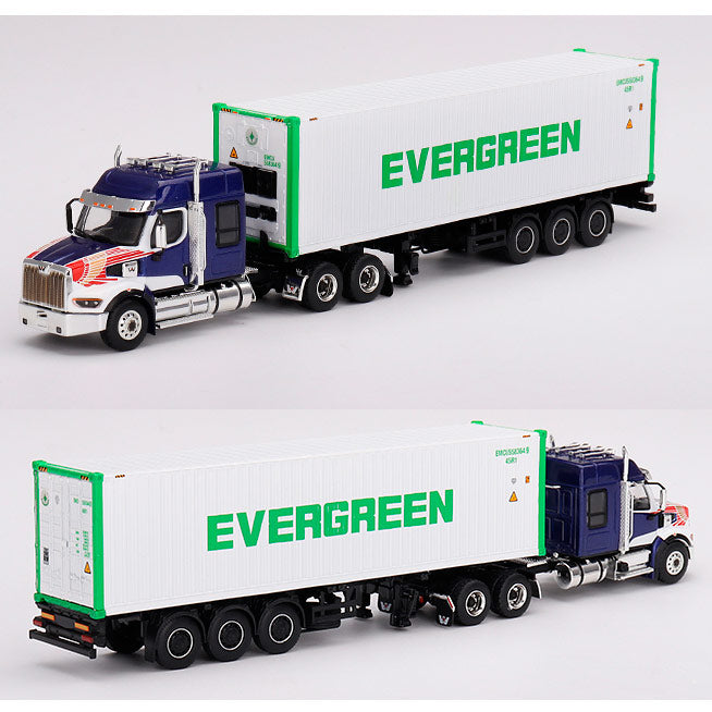 Mini GT Western Star 49X With Evergreen Container (597) (1:64)