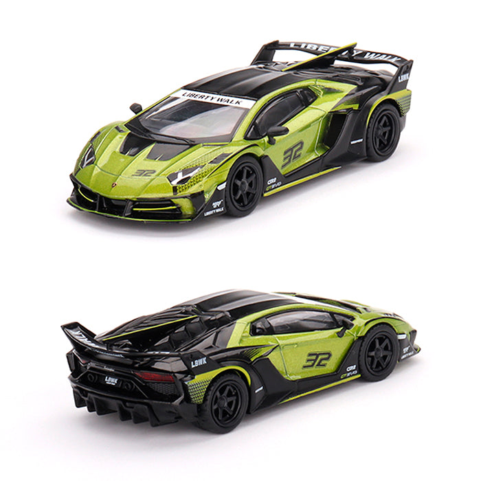 Mini GT LB Silhouette Lamborghini Aventador GT EVO Lime (639) (1:64)