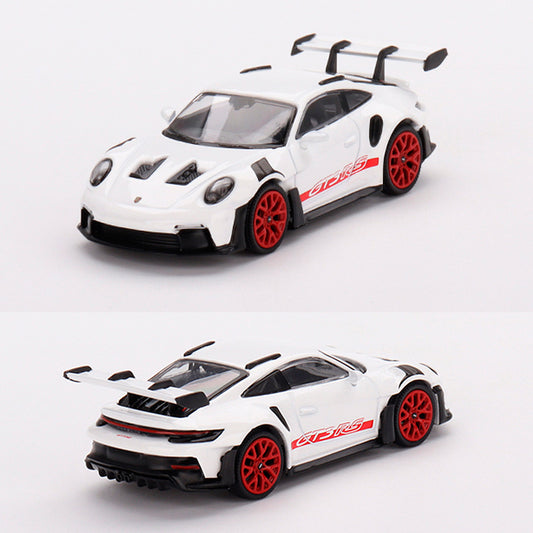 Mini GT Porsche 911 (992) GT3 RS White With Pyro Red Accent (630) 1:64