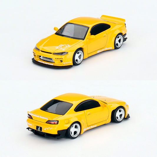 Mini GT Nissan Silvia S15 Rocket Bunny Bronze Yellow (643) (1:64)