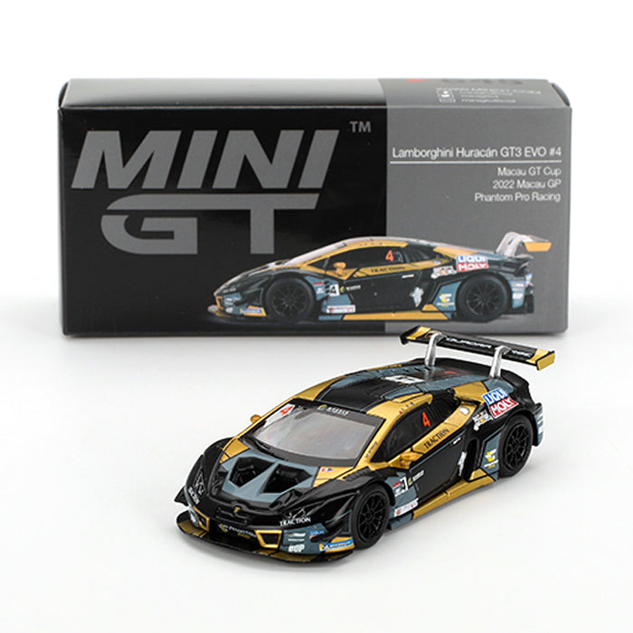 Mini GT Lamborghini Huracan GT3 EVO #4 Macau (645) (1:64) (Box Dented)