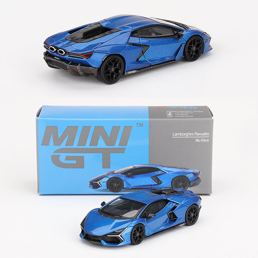 Mini GT Lamborghini Revuelto Blue Eleos (748) (1:64 Scale)