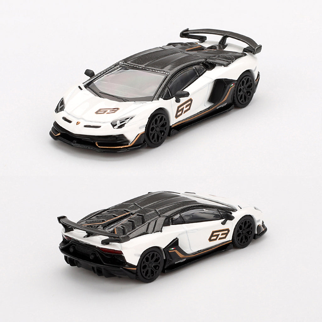 Mini GT Lamborghini Aventador SVJ 63 Bianco Asopo White (842) (1:64)