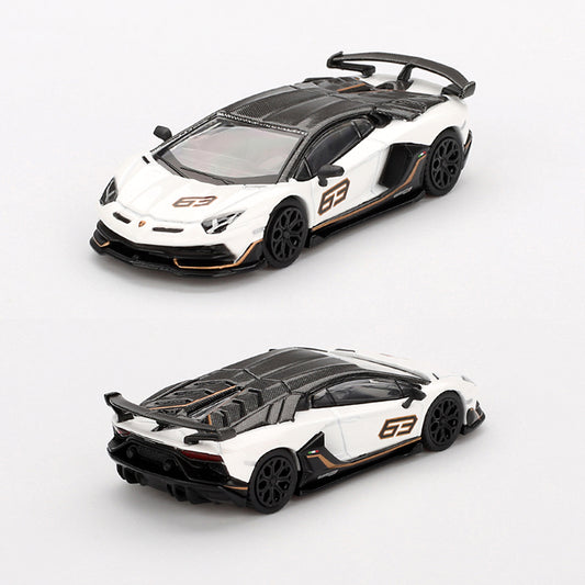 Mini GT Lamborghini Aventador SVJ 63 Bianco Asopo White (842) (1:64)