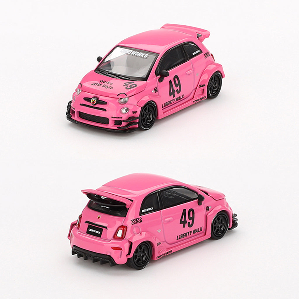 Mini GT LB-Works x Abas Works Abarth 595 Pink (851) (1:64 Scale)