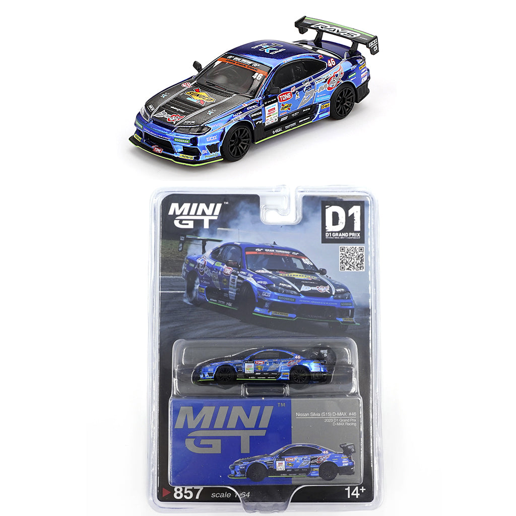 Mini GT Nissan Silvia S15 #46 D-Max Racing 2023 D1 Grand Prix (857)