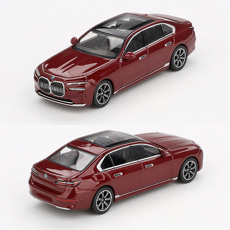 Mini GT BMW i7 xDrive60 Aventurin Red (952) (1:64 Scale)