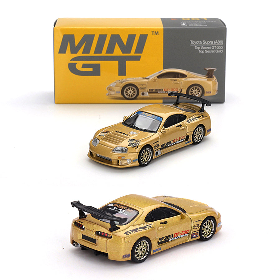 Mini GT Toyota Supra (A80) Top Secret GT-300 Gold (961) (1:64 Scale)