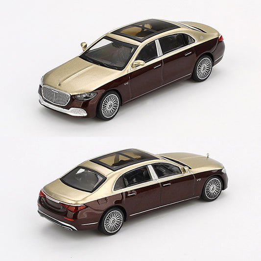 Mini GT Mercedes Maybach S680 Gold / Dark Red Metallic (962) (1:64)