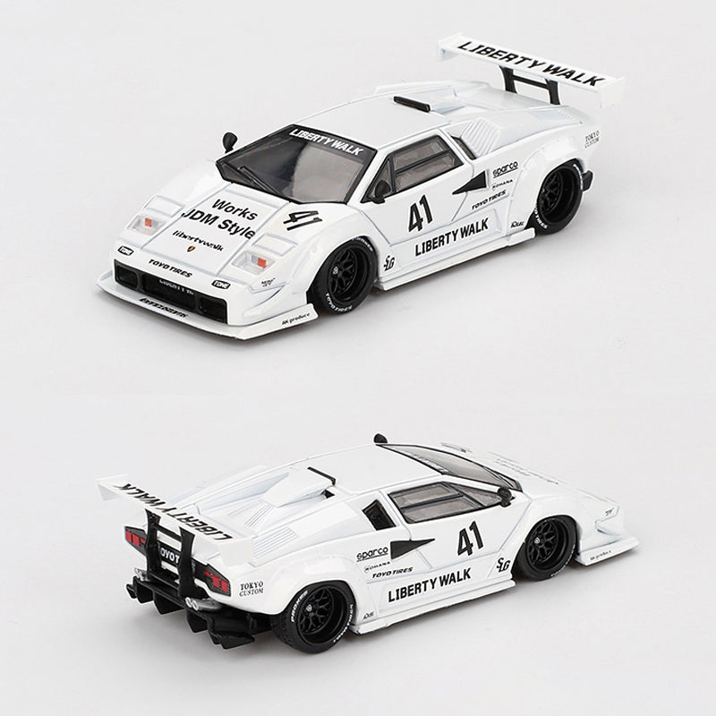 Mini GT Lamborghini Countach LB-Works White Tokyo Salon 2024 (966)