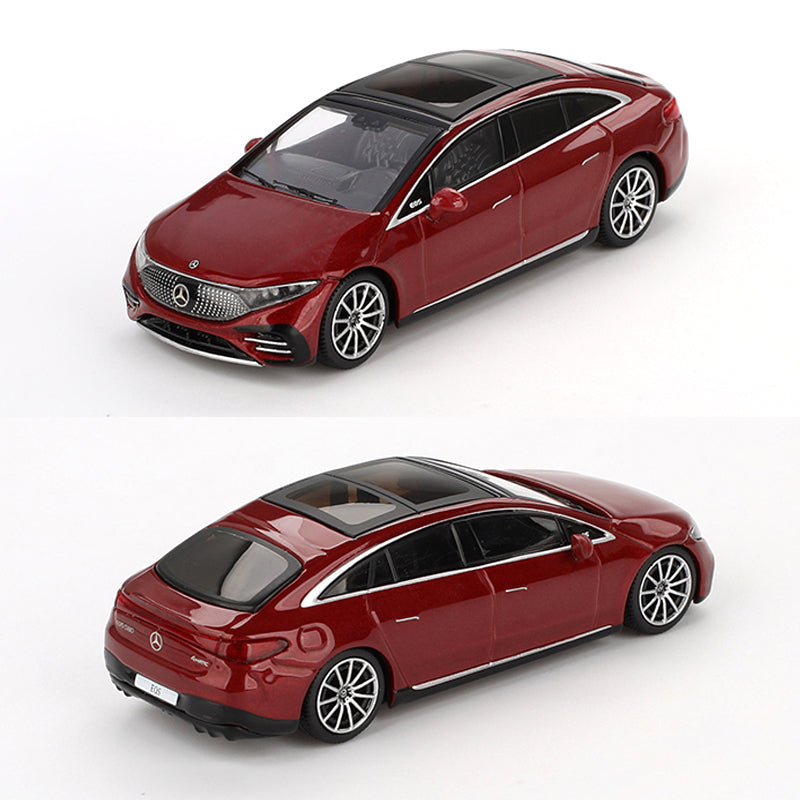 Mini GT Mercedes-Benz EQS 580 4Matic Red RHD (970) (1:64 Scale)