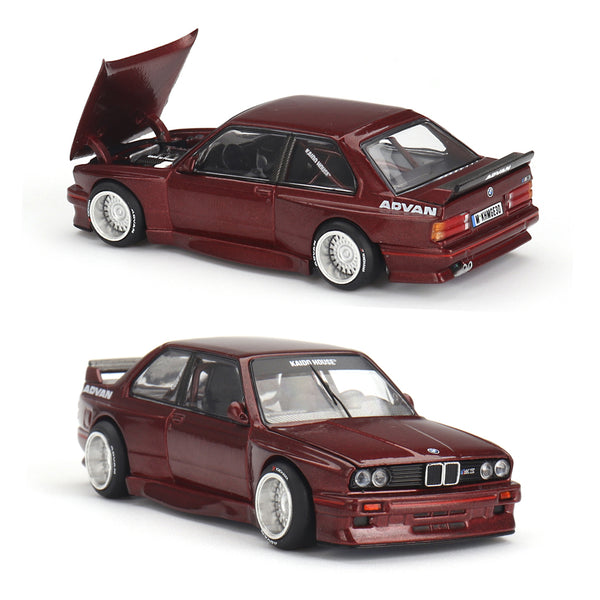 Miniature BMW M3 E30 'Kaido Works' Par MINI GT KAIDO*HOUSE - Échelle 1:64, V1, Bleue, Avec Boîte