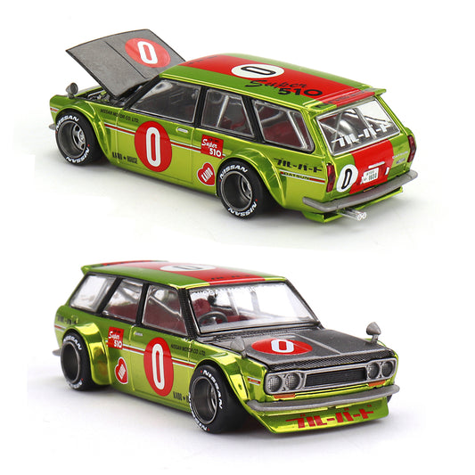 Mini GT Datsun Kaido 510 Wagon OG Flow Yellow (164) (1:64 Scale)