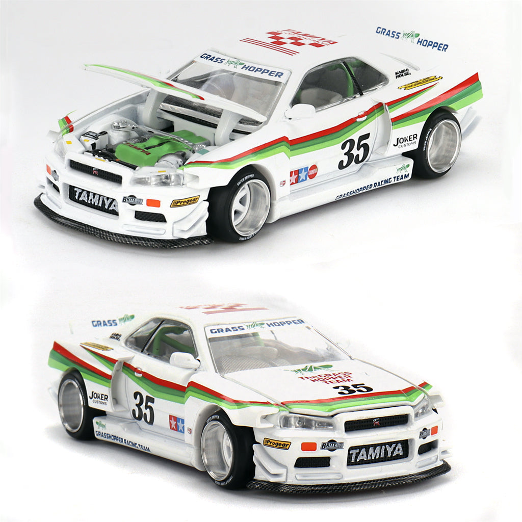 Mini GT Nissan Skyline GT-R R34 The Grasshopper Tamiya X Kaido (167)
