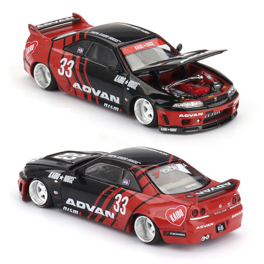 Mini GT Nissan Skyline GT-R R33 Kaido Works Advan (191) (1:64 Scale)