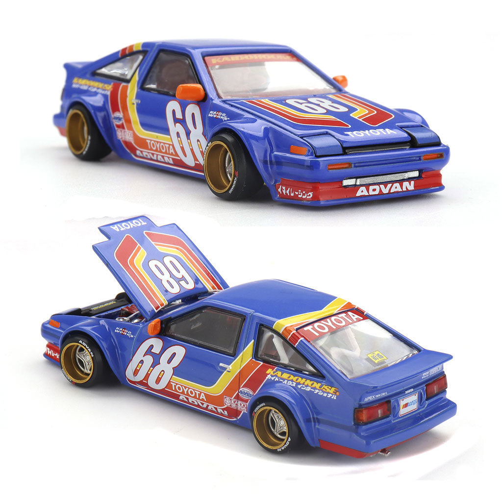 Mini GT Toyota AE86 Sprinter Trueno Kaido Racing V1 Blue (196) (1:64)