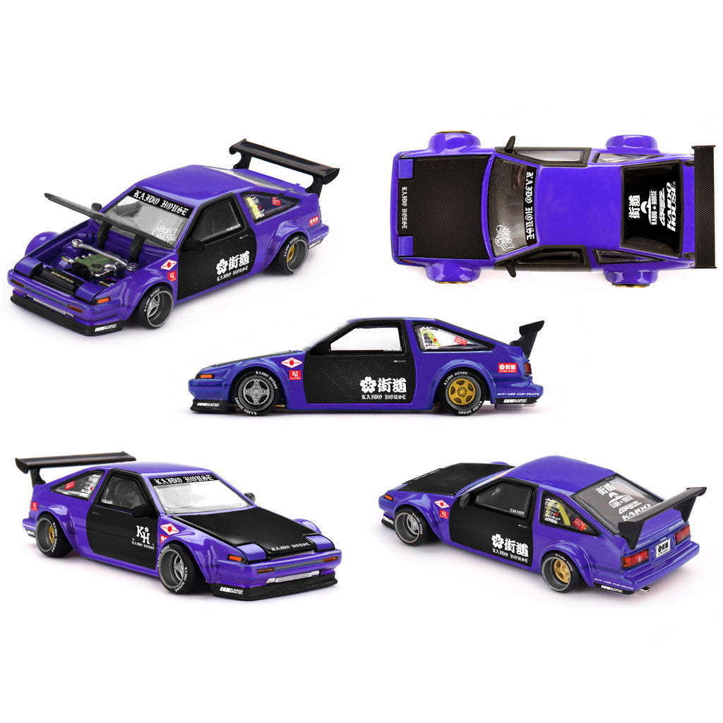 Mini GT Toyota AE86 Sprinter Trueno Touge V1 Purple (254) (1:64 Scale)
