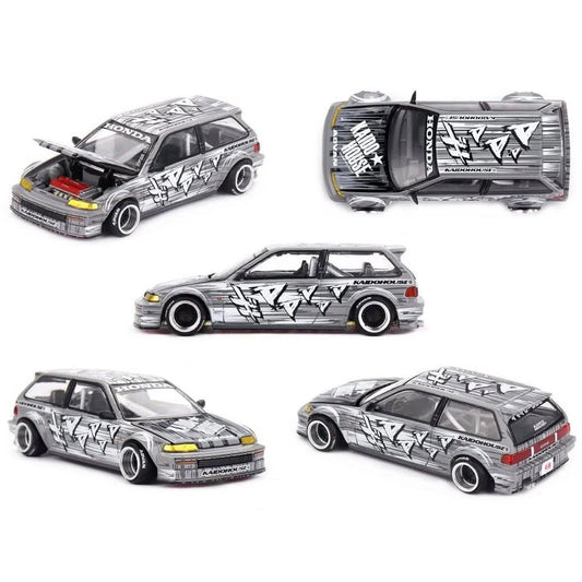 Mini GT Honda Civic EF Manga V1 Kaido House Grey (260) (1:64 Scale)