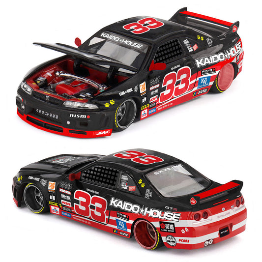 Mini GT Nissan Skyline GT-R R33 Black Kaido Cat (276) (1:64 Scale)