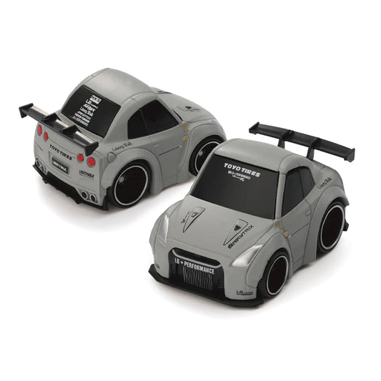 Mini GT Qube Carz - 002 - Nissan GT-R R35 LB-Works Type 1 Matt Grey