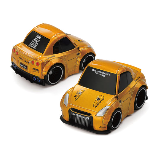 Mini GT Qube Carz - 003 - Nissan GT-R R35 LB-Works Type 1 LB Gold