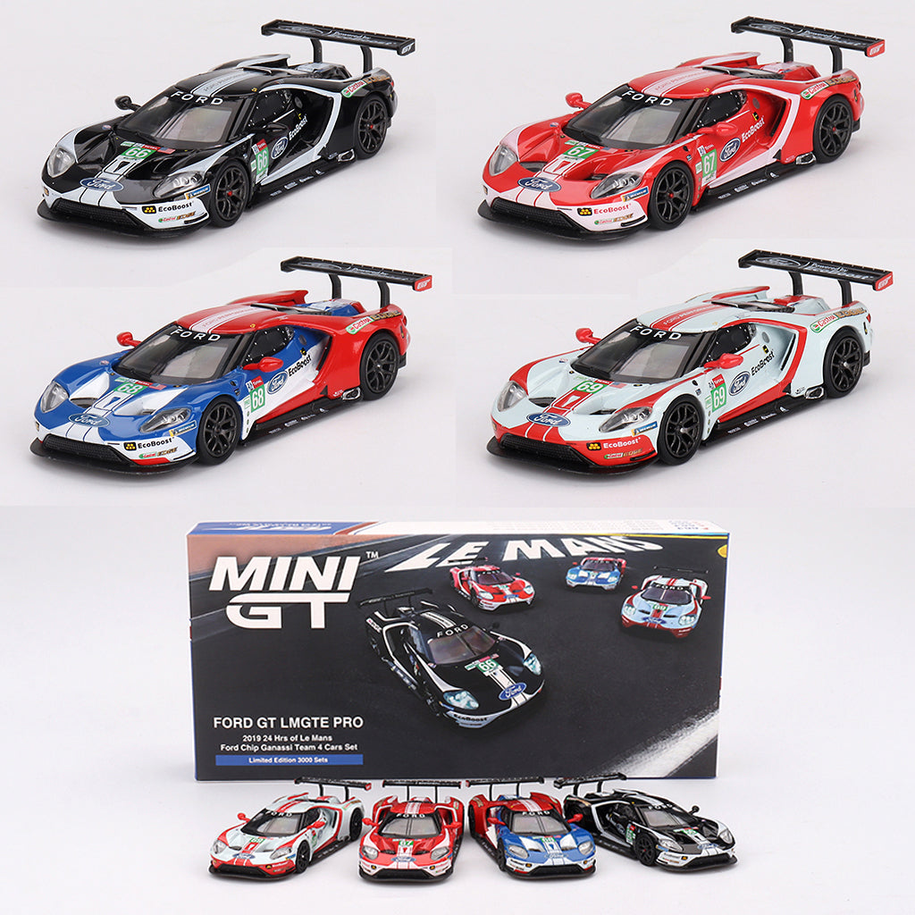 Mini GT Ford GT LMGTE Pro Chip Ganassi Team 4 Car Set 2019 Le Mans 24H