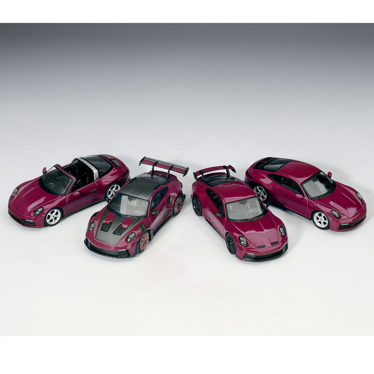Mini GT Porsche 911 (992.1) Rubystone Red 4 Car Set (S0021)