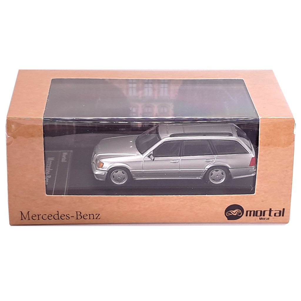 Mortal Mercedes-Benz E-Class S124 Wagon Silver (1:64 Scale)