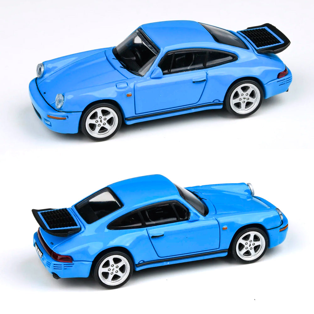 Paragon 64 Para 1987 RUF CTR Racing Blue (1:64) (Display Case Marked)