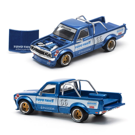 Pop Race Pandem Datsun 620 Blue (217) (1:64 Scale)