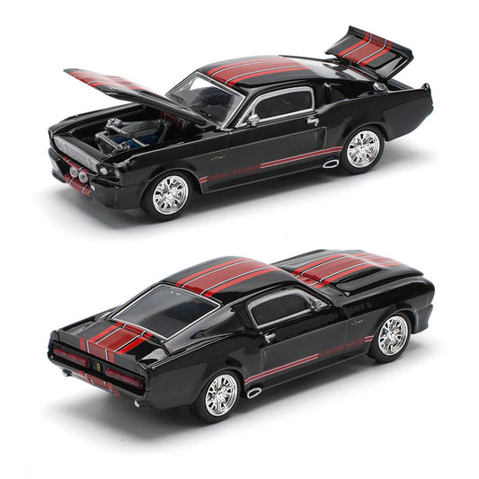 Pop Race Shelby Mustang GT500 Dark Chrome / Red (218) (1:64 Scale)