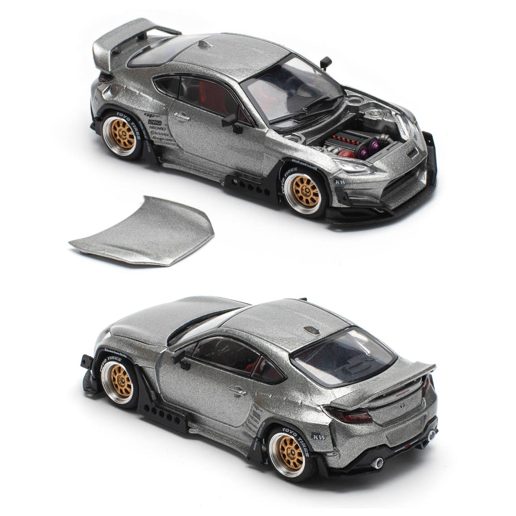 Pop Race Pandem Toyota GR86 Silver (235) (1:64 Scale)