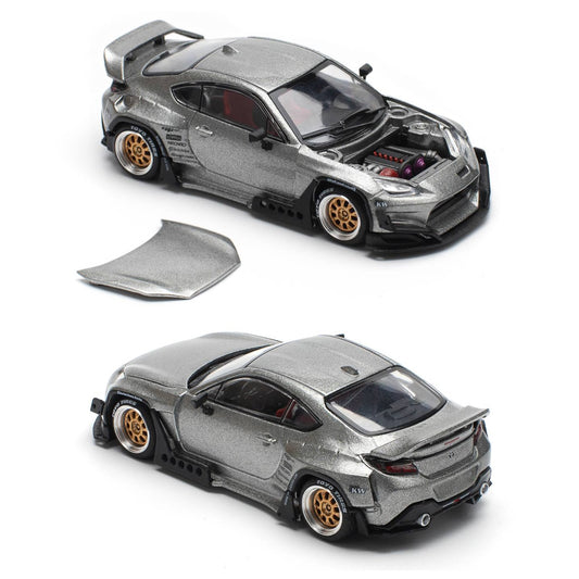 Pop Race Pandem Toyota GR86 Silver (235) (1:64 Scale)