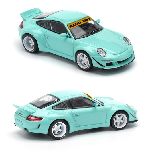 Pop Race Porsche 997 RWB Tiffany Blue (237) (1:64 Scale)