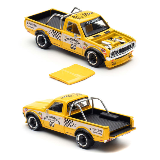 Pop Race Pandem Datsun 620 Yellow Mooneyes Livery (250) (1:64 Scale)