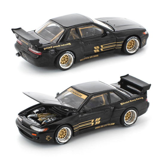 Pop Race Pandem Nissan Silvia S13 Black (289) (1:64 Scale)