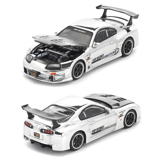 Pop Race Top Secret GT300 Supra Chrome Silver (PR640325) (1:64 Scale)