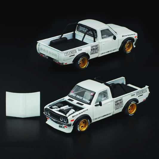 Pop Race Pandem Datsun 620 White (350) (1:64 Scale)