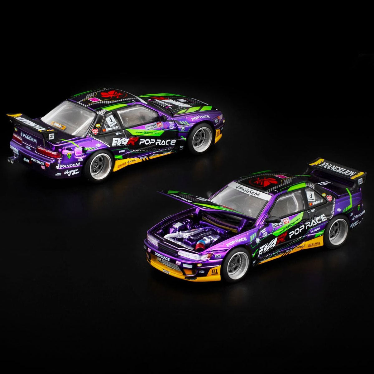 Pop Race Pandem Silvia S13 Eva RT Test Type-01 (432) (1:64 Scale)
