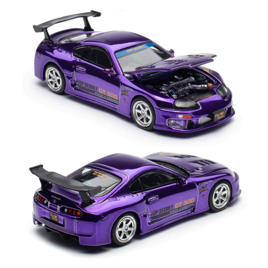Pop Race Top Secret GT300 Supra Chrome Purple (PR640458) (1:64 Scale)