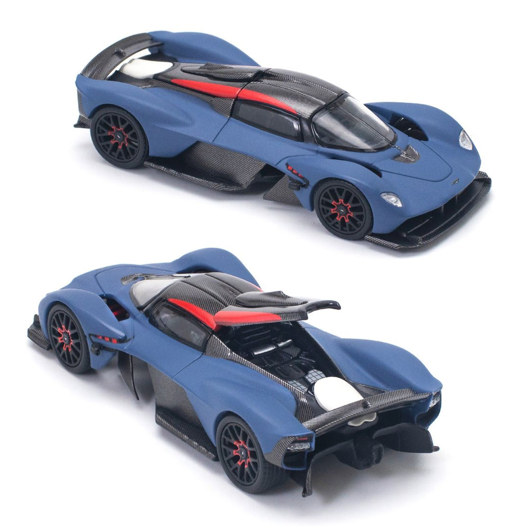 Pop Race Aston Martin Valkyrie Satin Marina Blue (1:64 Scale)