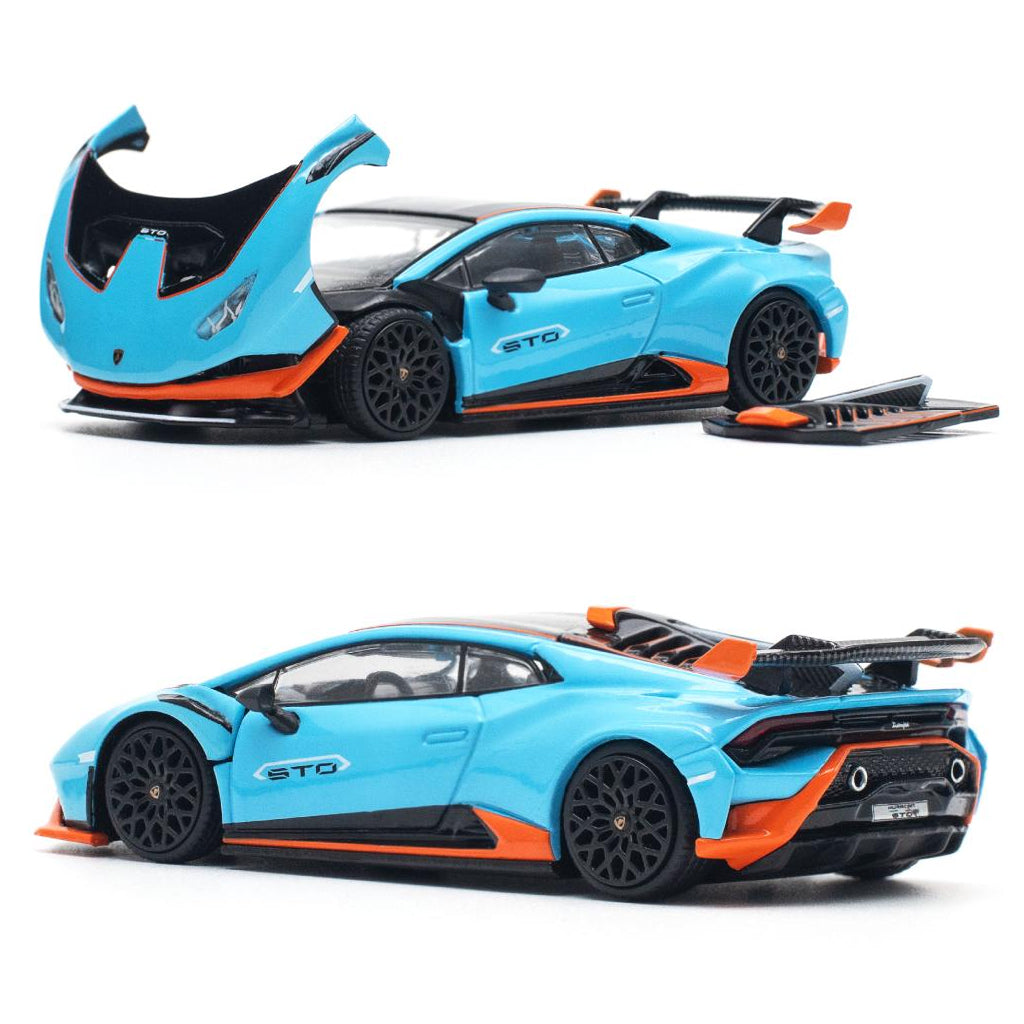 Pop Race Lamborghini Huracan STO Blu Laufey (110) (1:64 Scale)