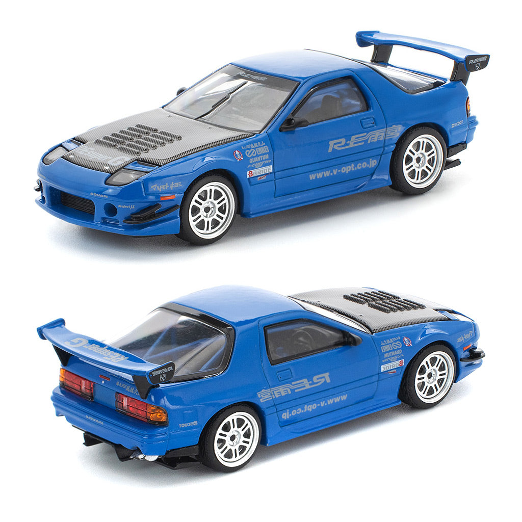 Pop Race Mazda RX7 FC3S Re-Amemiya Widebody Blue (290) (1:64 Scale)