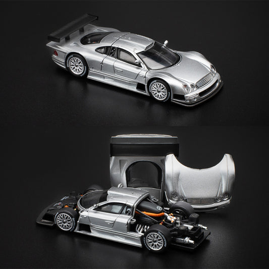 Pop Race Mercedes-Benz AMG CLK GTR Silver (PR64-158) (1:64 Scale)