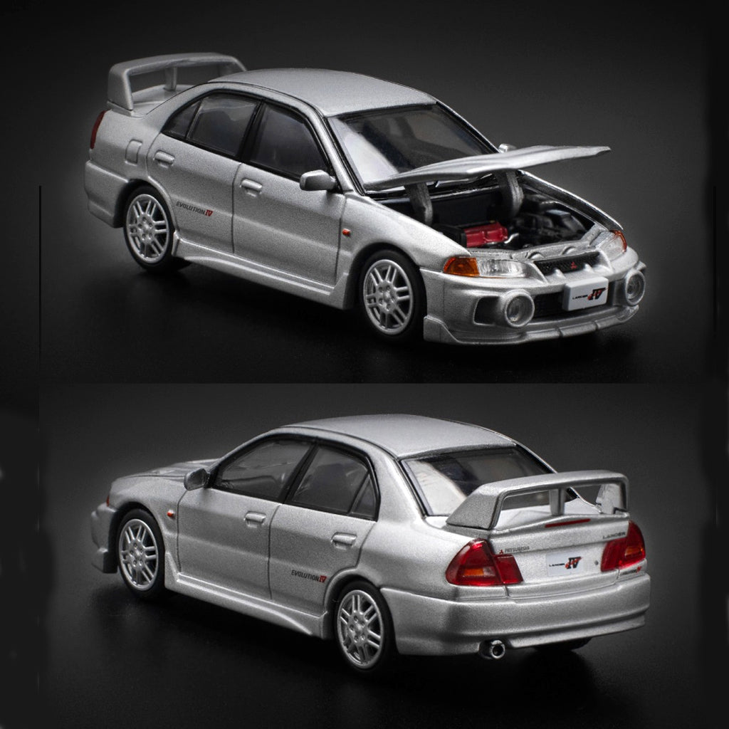 Pop Race Mitsubishi Lancer Evolution IV Silver (140) (1:64 Scale)