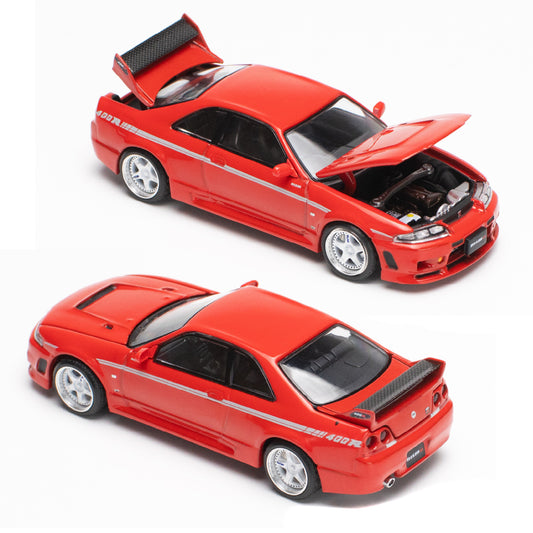 Pop Race Nissan Skyline GT-R R33 Nismo 400R Super Clear Red (1:64)