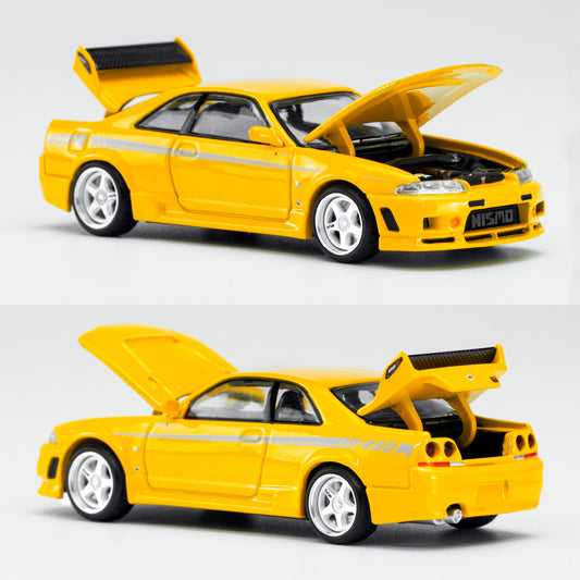 Pop Race Nissan Skyline R33 GT-R Nismo 400R Yellow (1:64)