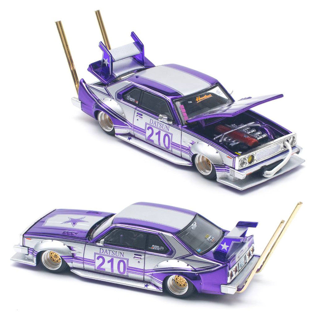 Pop Race Nissan Skyline C210 Kaido Racer Bosozoku Purple Chrome (1:64)