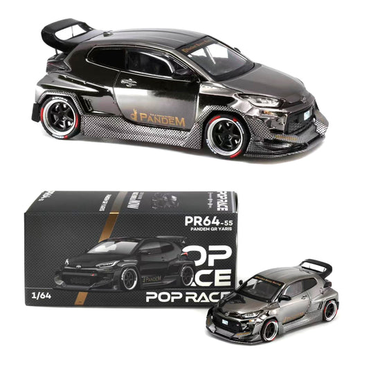 Pop Race Toyota GR Yaris Pandem Black Chrome (1:64)